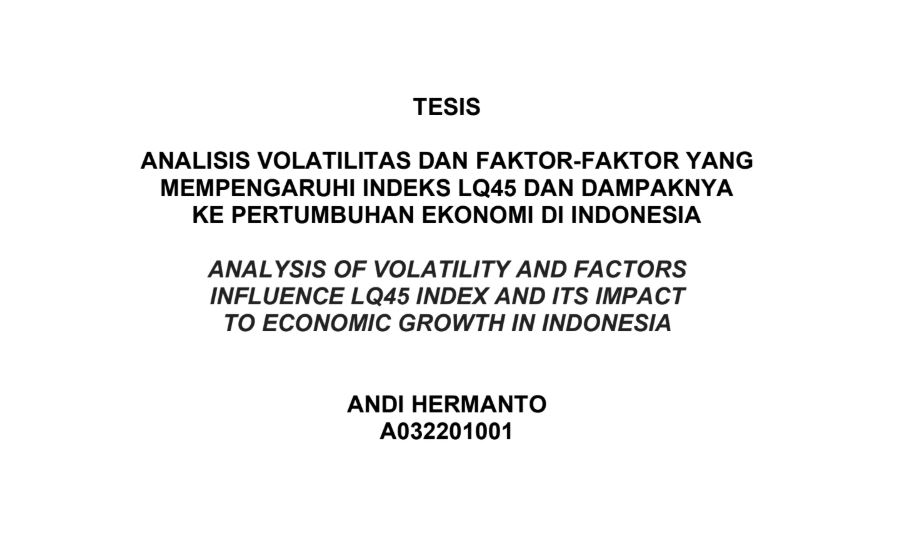 Volatilitas Indeks LQ45 | Stock Market